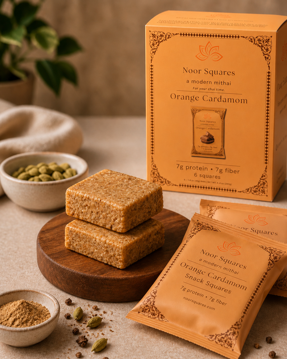 Orange Cardamom Squares — 6-Pack